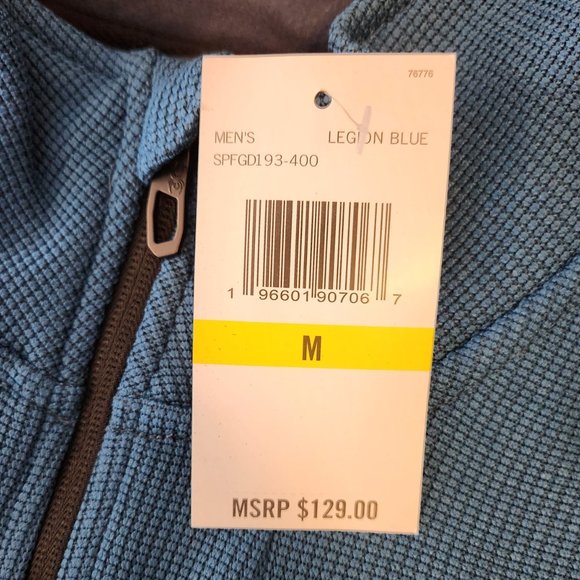 Spyder Fleece Jacket Mens Medium Half Zip Legion Blue - Picture 3 of 4